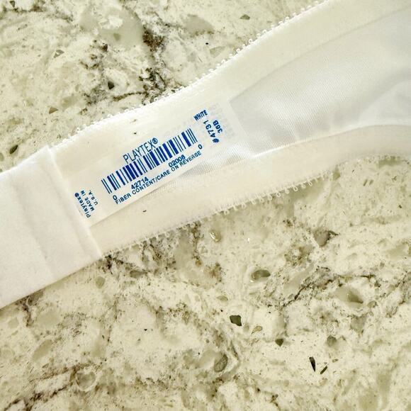 Vintage Push-up Bra Size 36B White Satin Lace Underwire Platex USA Made - Picture 10 of 10